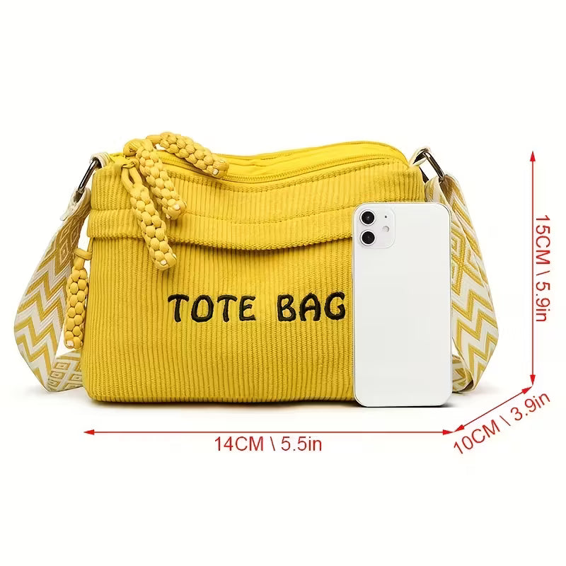 Women'S Corduroy Tote Bag