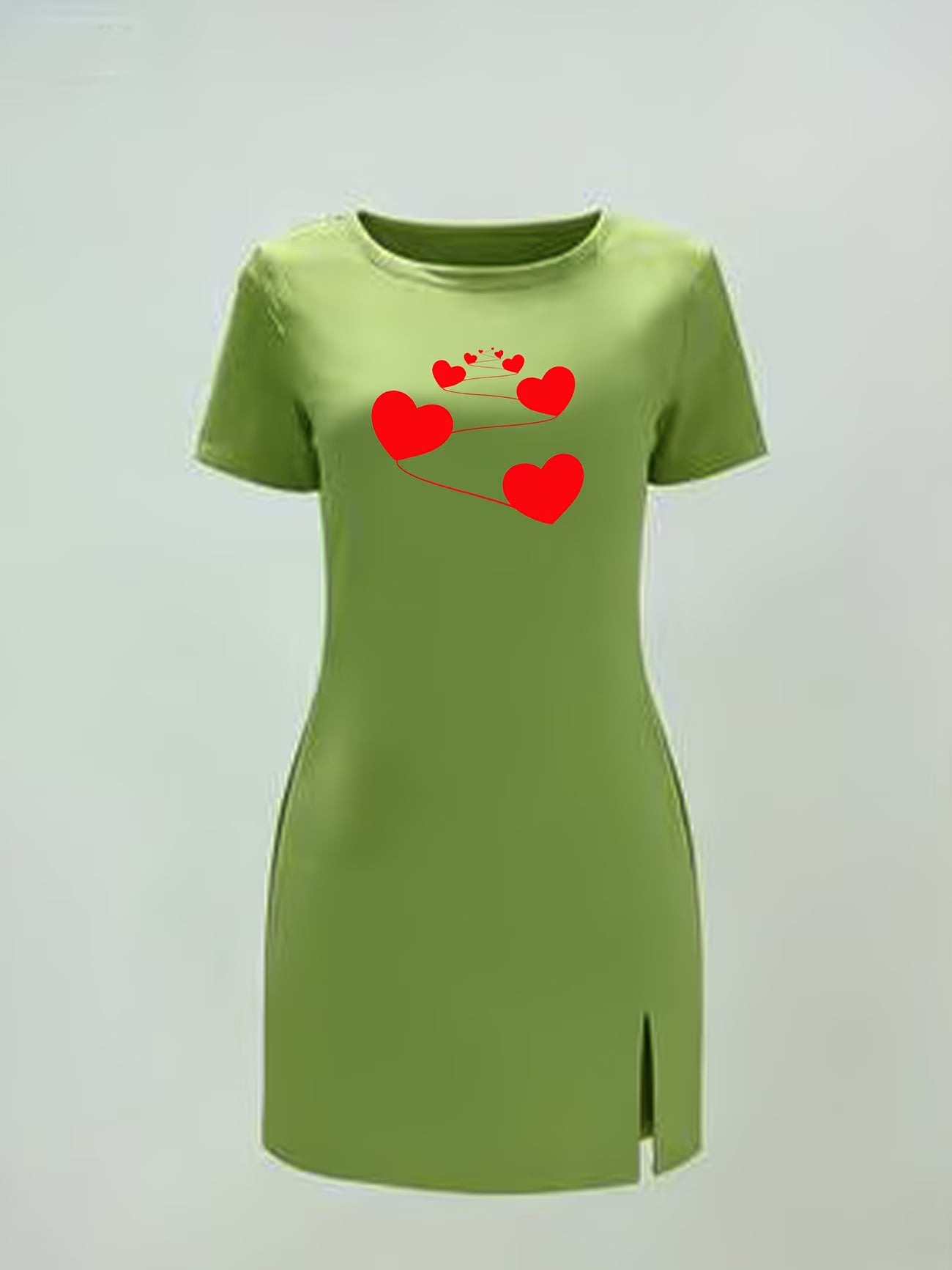 Summer Slit Short Sleeve T-Shirt Dress