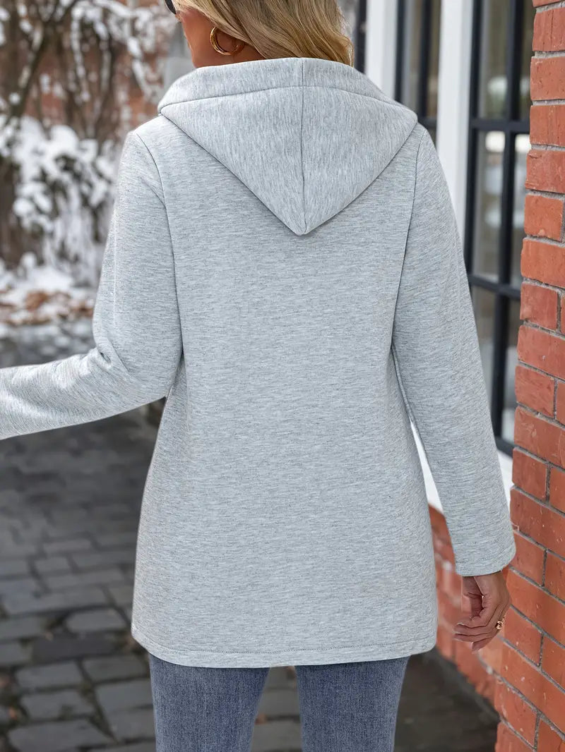 Women's Elegant Hooded Zipper Jacket