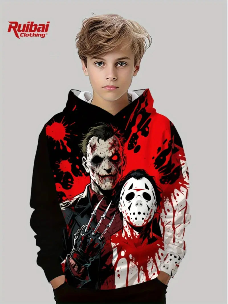 Boys' Horror-Themed Hoodie