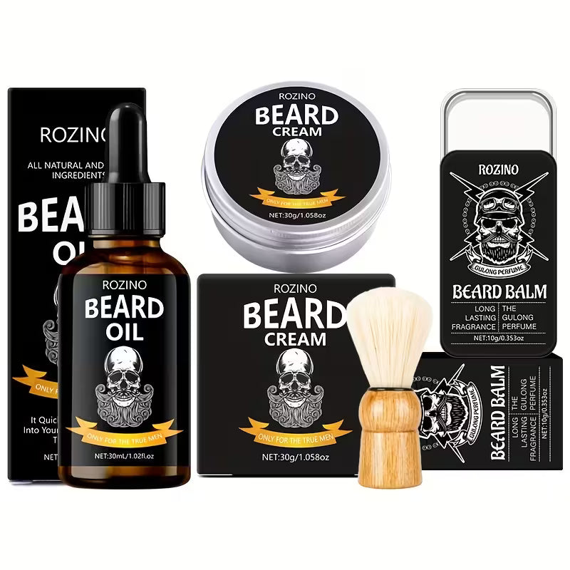 4pcs ROZINO Men'S Beard Care Set