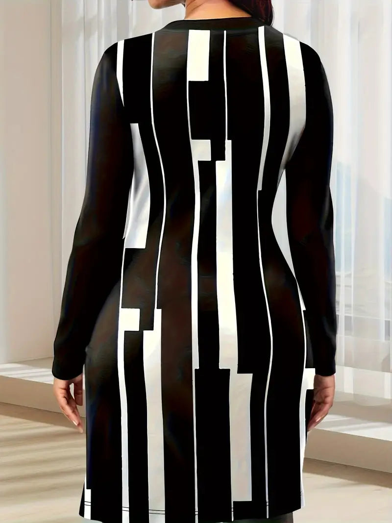 Geo Print Crew Neck Tunics