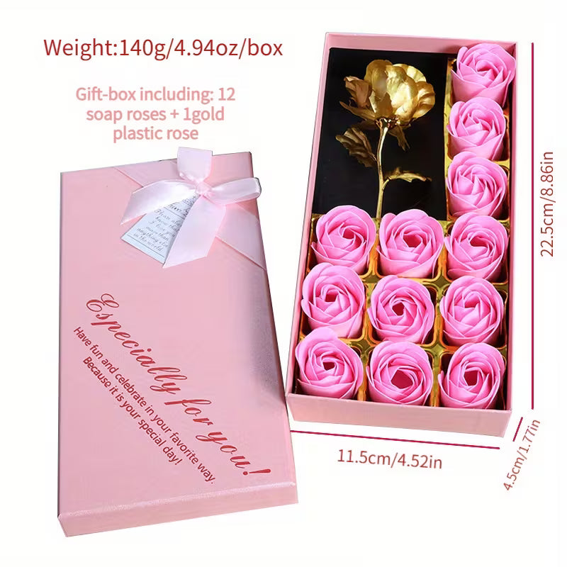 12pcs Soap Rose Small Gift Box