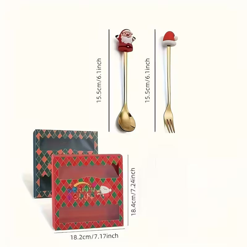 6pcs Christmas Creative Stainless set