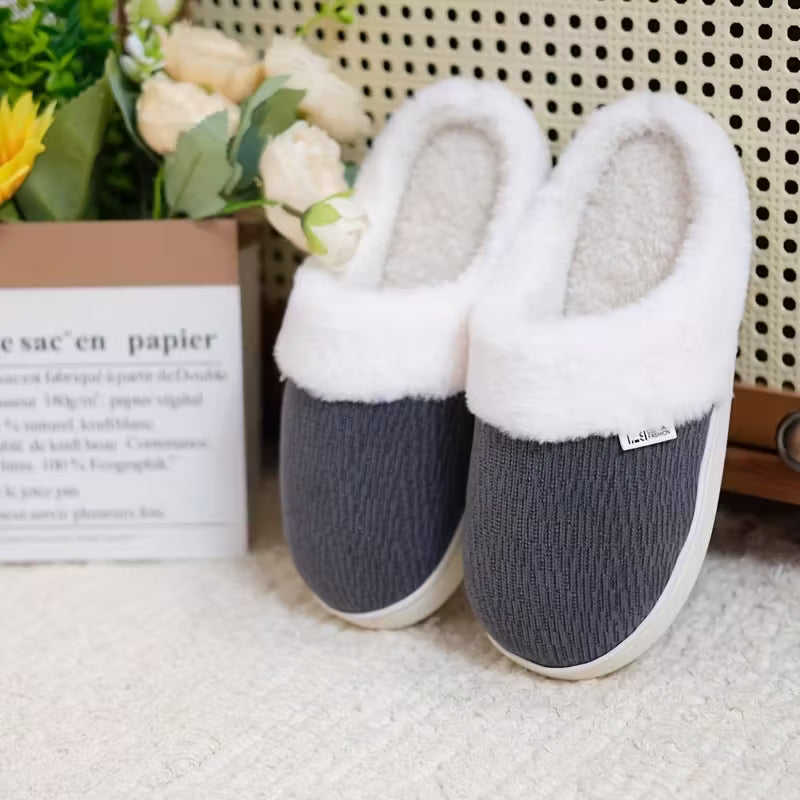 Unisex Plush Fuzzy Slip-On Slippers