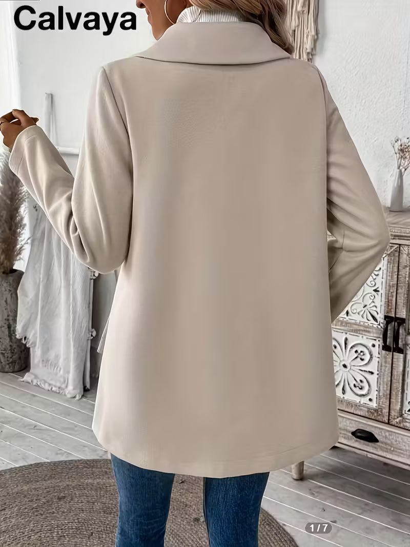 Plus Size Elegant Double-Breasted Coat