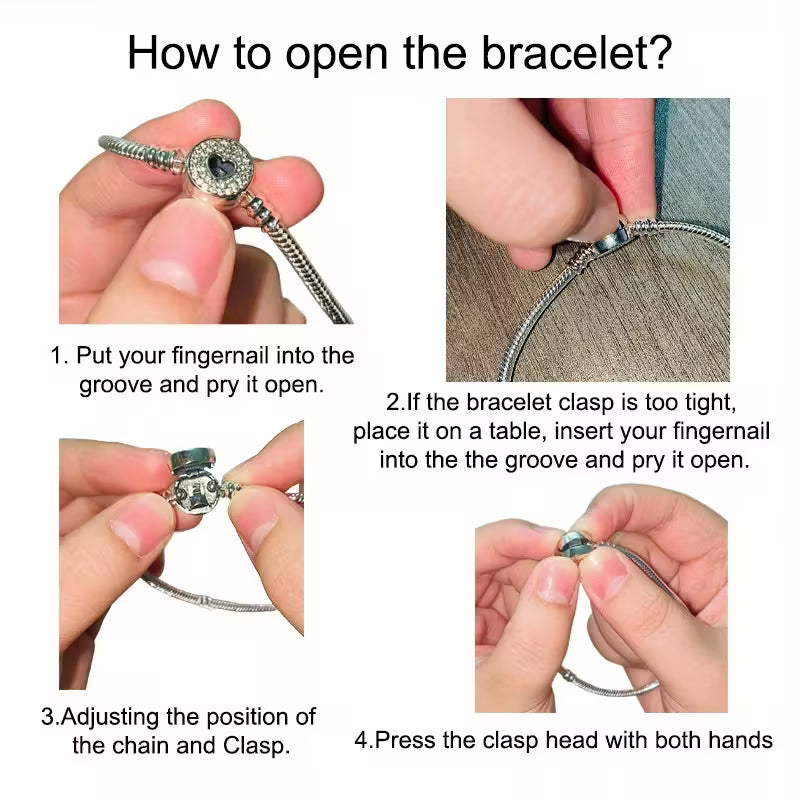 Silver-Plated Bracelet, Silvery Round Inlaid Buckle Bracelet,