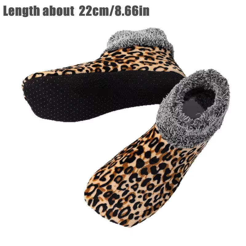 1 Pair Women's Plush Faux Fur Leopard Print Slippers