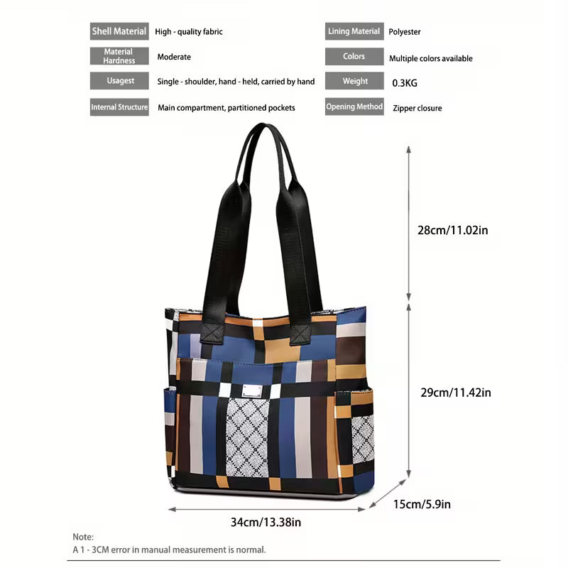 Women'S Large Contrast Tote Bag