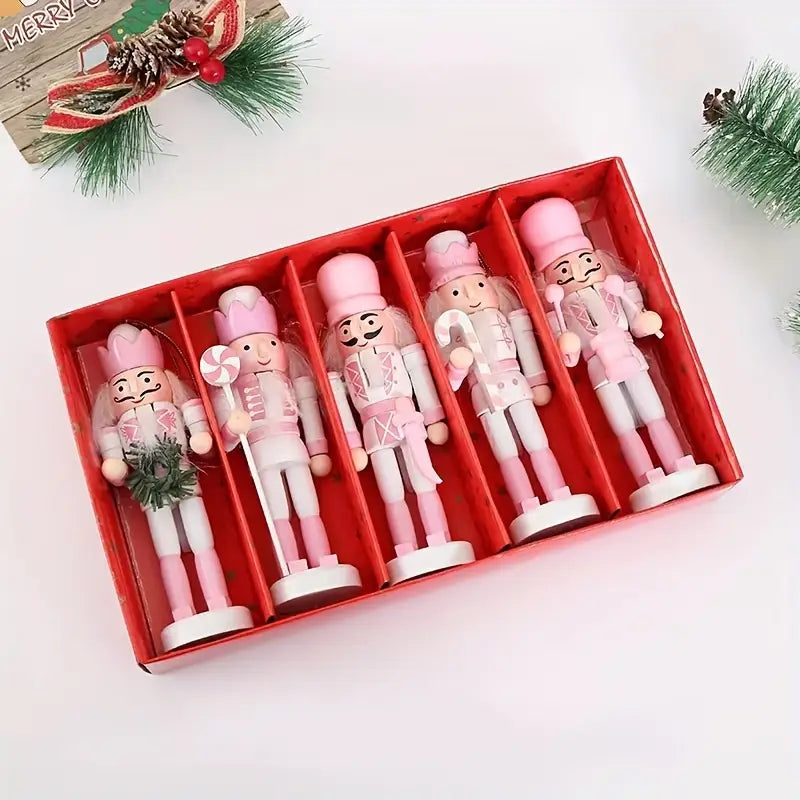 5pcs A Box of Christmas Nutcracker Ornaments
