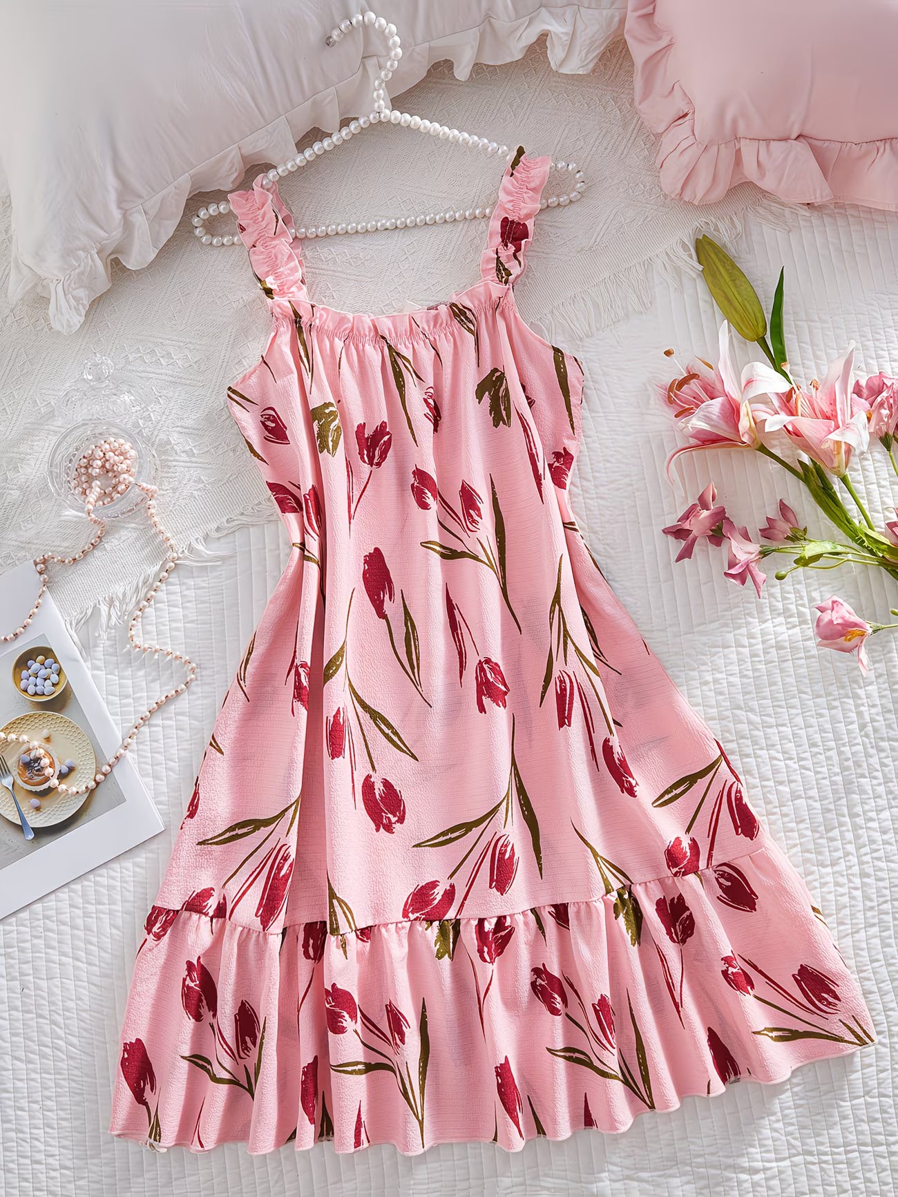 Floral Strappy Slip Dress — Stretch Fit