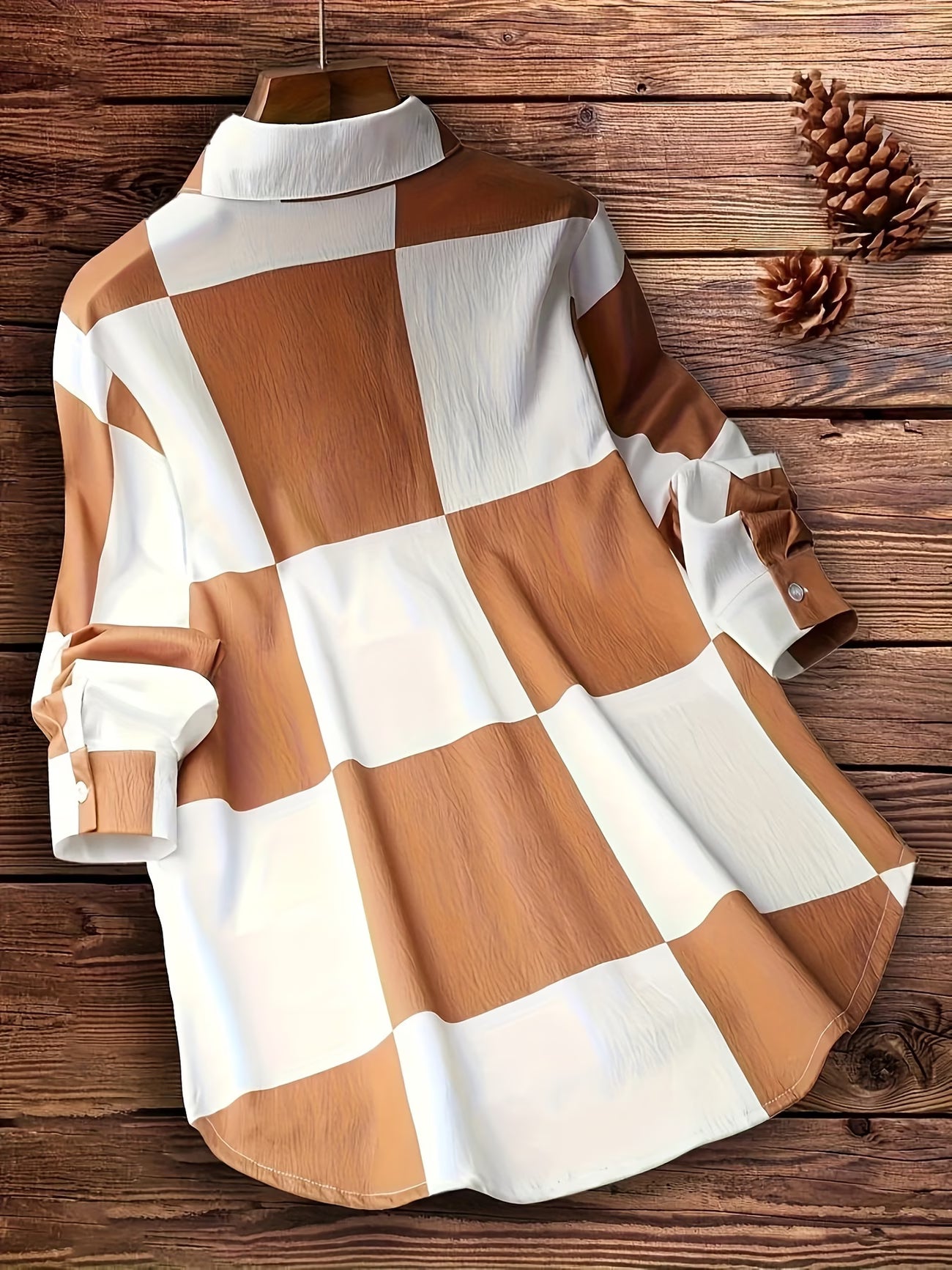 Women's Chic Plaid Button-Up Shirt