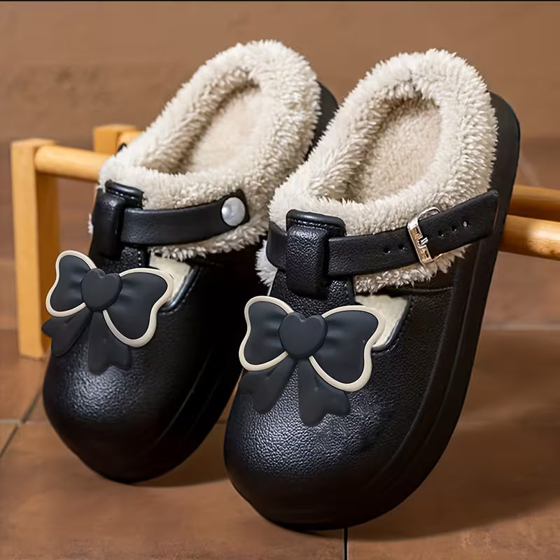 Ladies' Fashion Bow-Decoration Winter Slippers