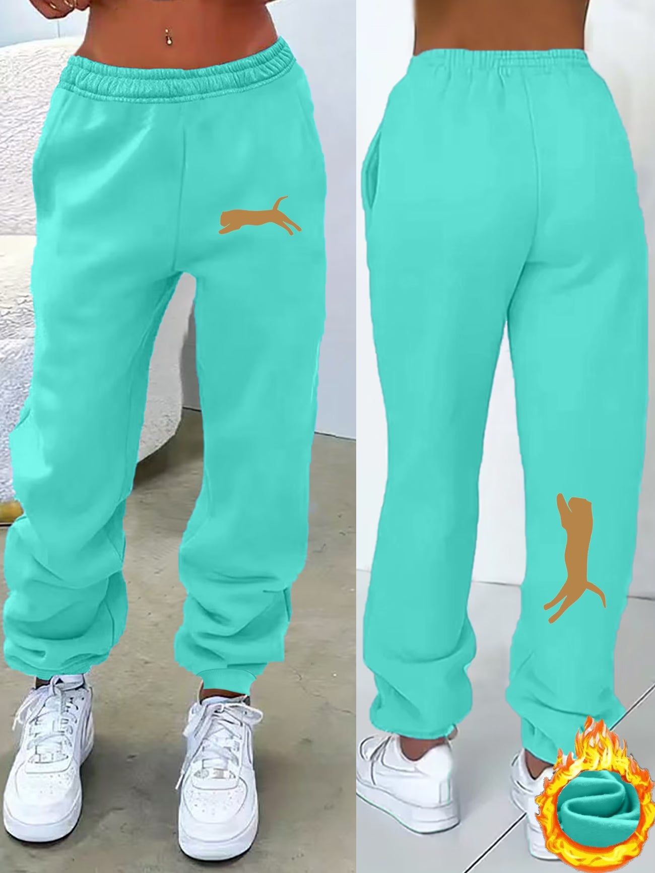 Women's Fleece-Lined Loose Sweatpants