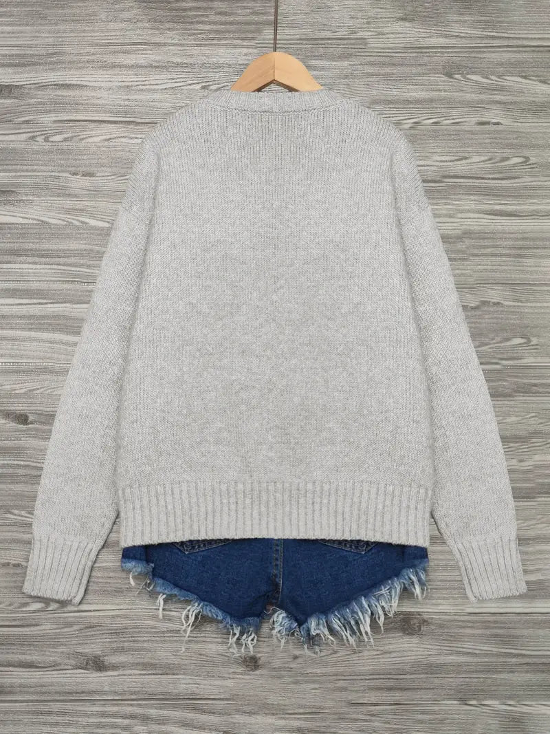 Christmas Snowman Pattern Knitted Pullover Sweater,