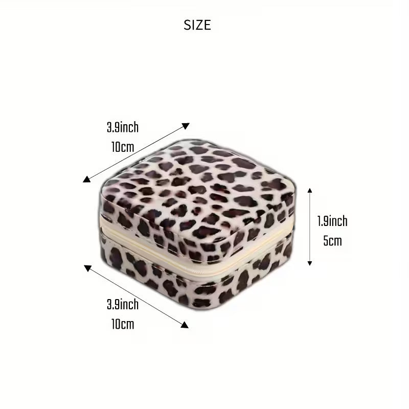 Leopard Print Faux Leather Jewelry Box
