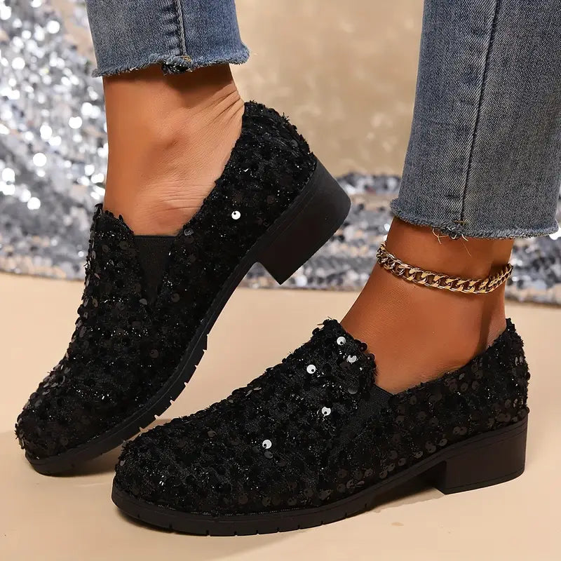 Women'S Sparkling Sequin Nurse Loafers