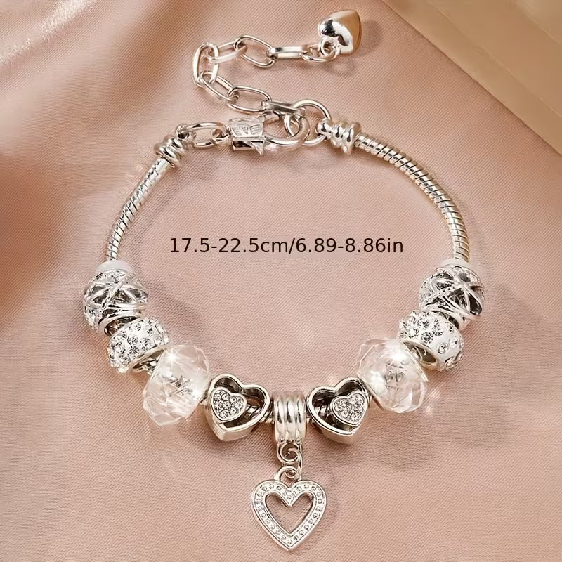 1pc Elegant Handmade Jewelry Heart Pendant Bracelet