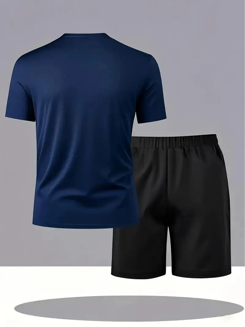 2pcs Men's Fashion Letter Print Casual Set,