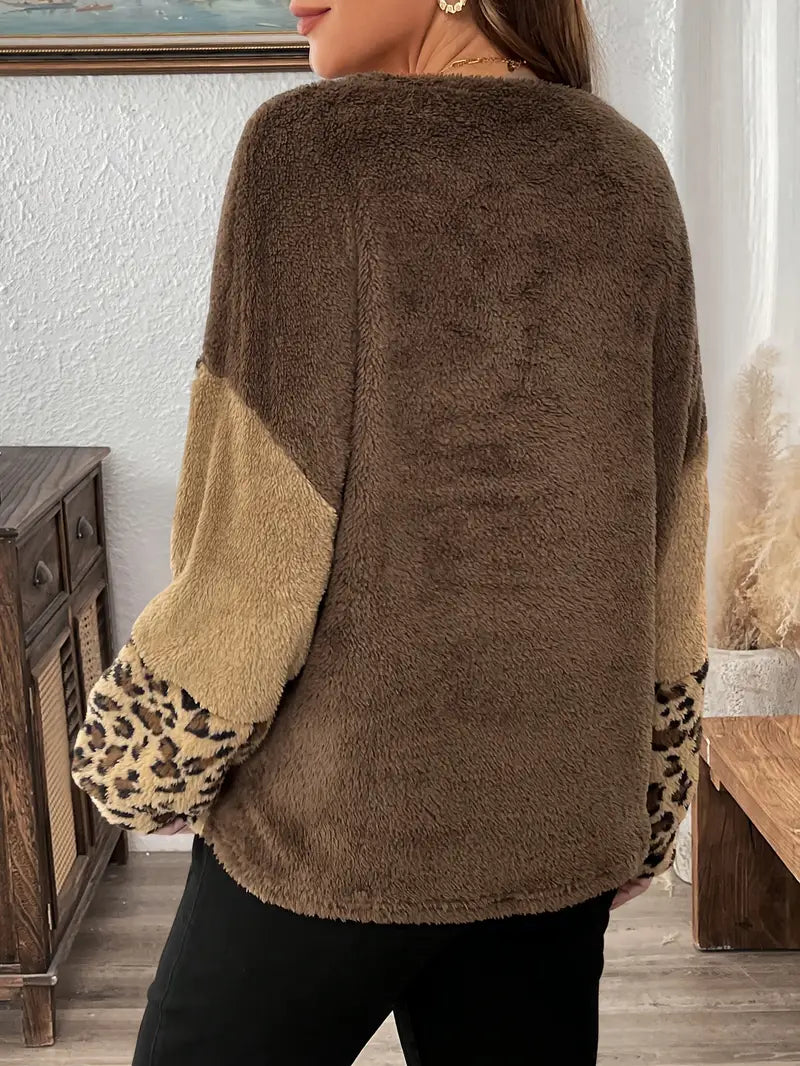 Women'S Elegant Leopard Print Sweater