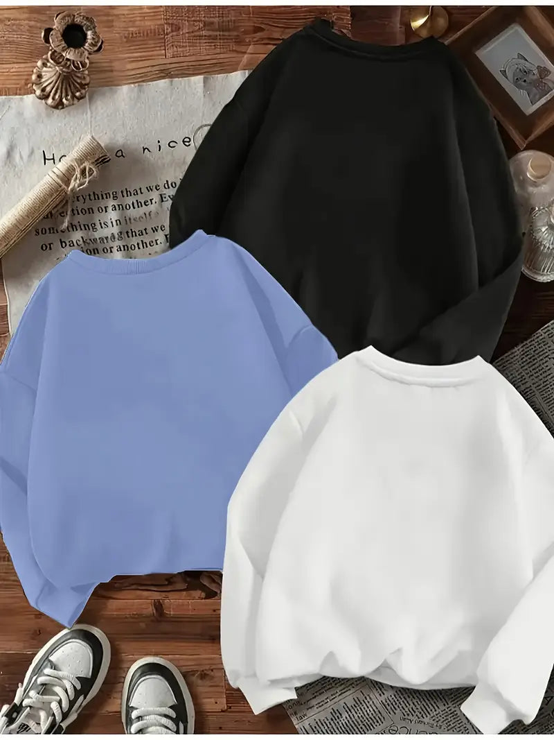 3pcs Women'S Fashion Sweatshirt Set