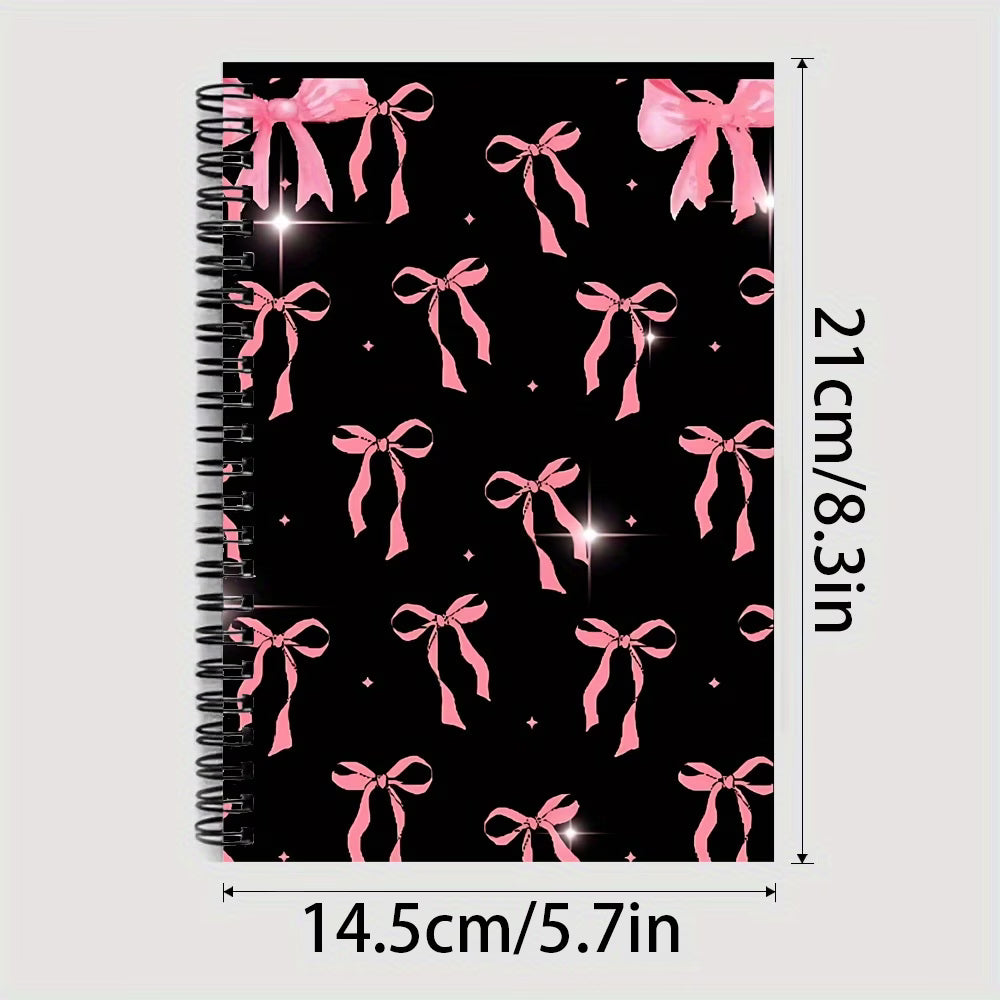 Chic Pink Bow Spiral Notebook