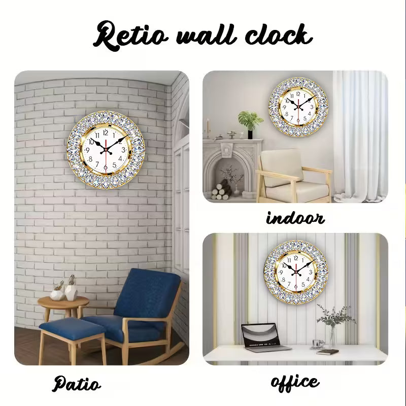 1pc Modern Luxury Crystal-Themed Wall Clock