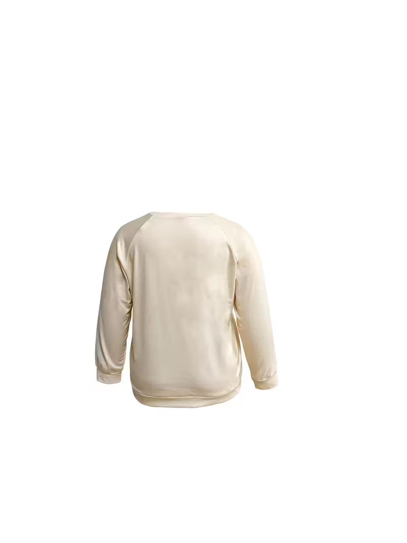 Plus Size - Women'S Plus Size Red Heart Print Long Sleeve Sweatshirt