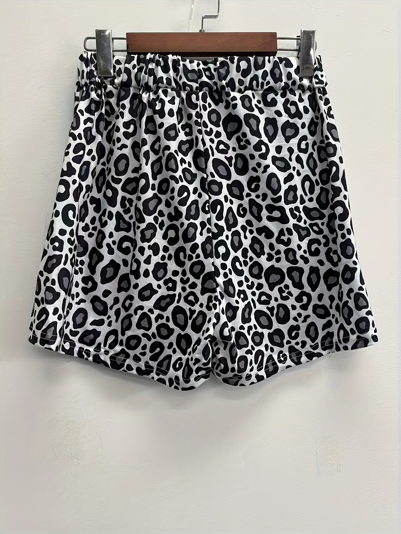 Leopard Print Casual Shorts Set