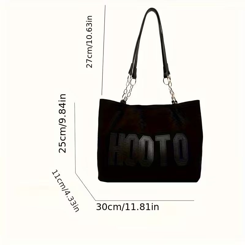 Women's Vintage Embroidered "HOOTO" Crossbody Tote Bag