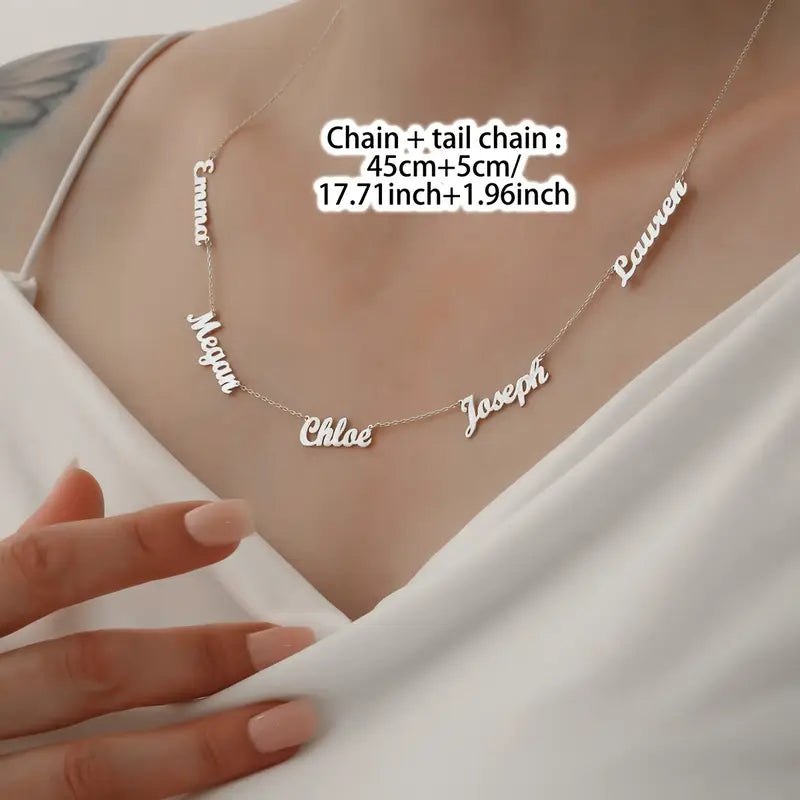 Personalized Custom 5 Name Fashion Pendant Necklace,