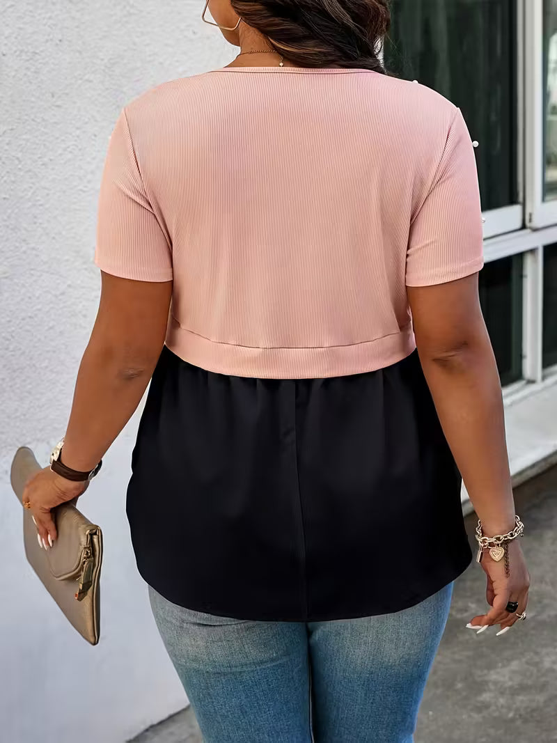 Women's Plus Size Top, Elegant Two-Piece Set