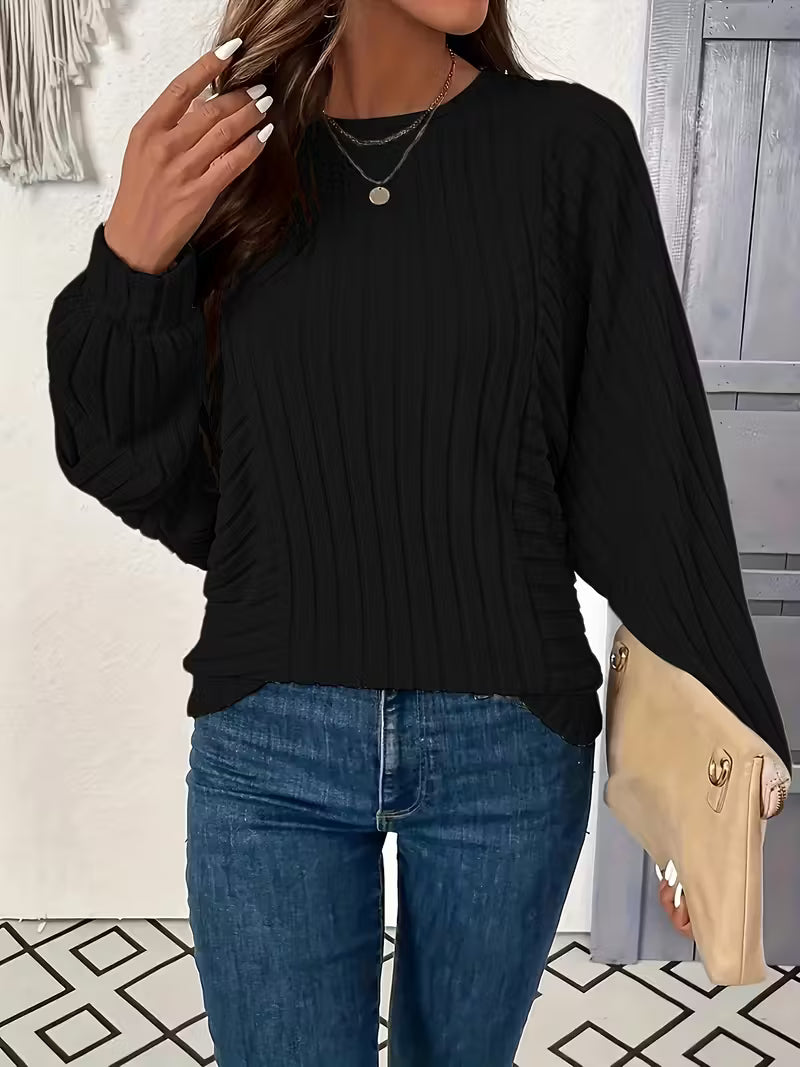 Elegant Women'S Solid Color Casual Sweater Tee