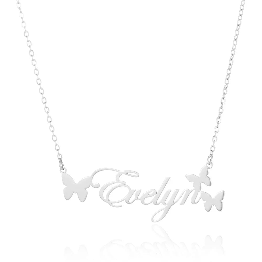 Custom Butterfly Name Necklace 2