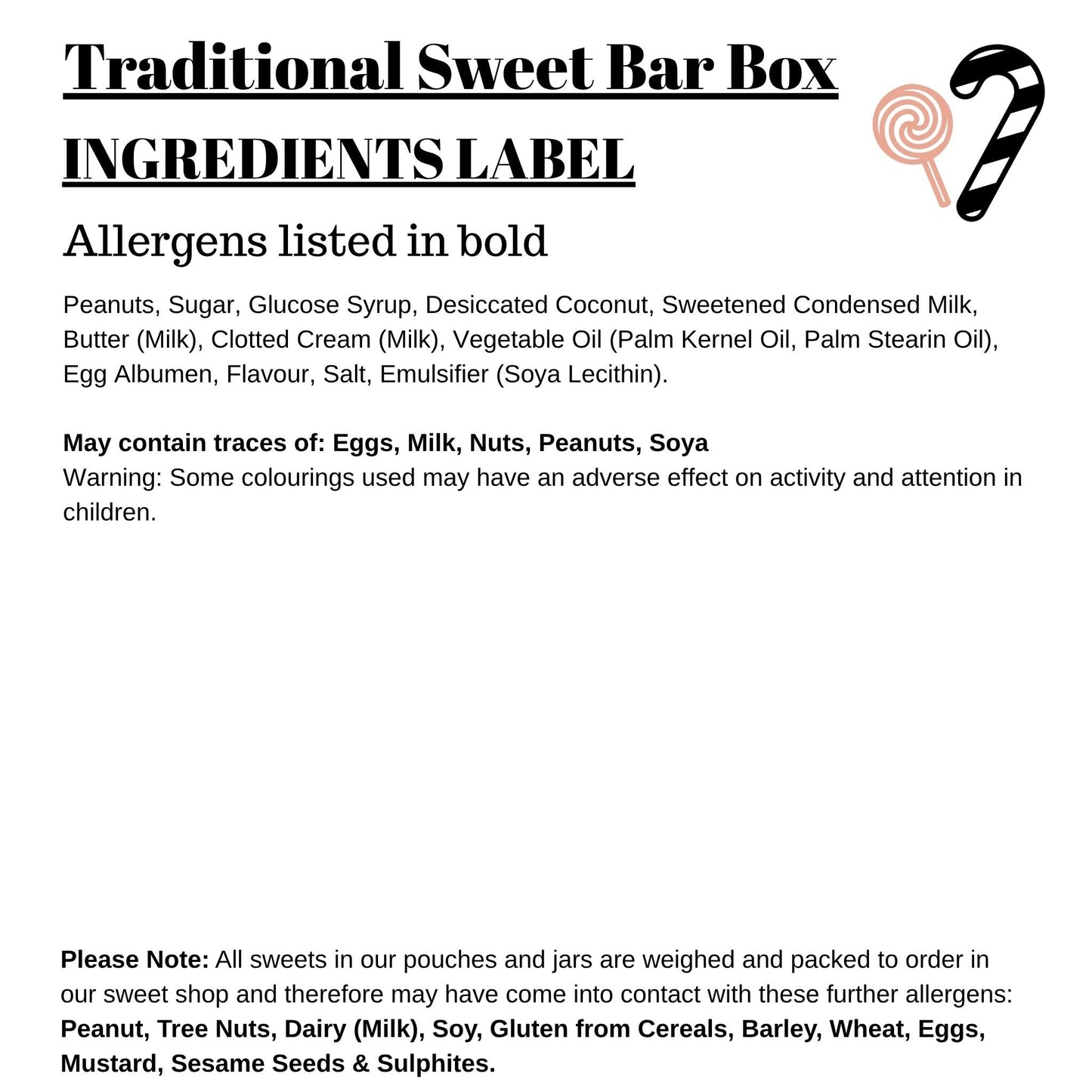 Traditional Sweet Bar Box