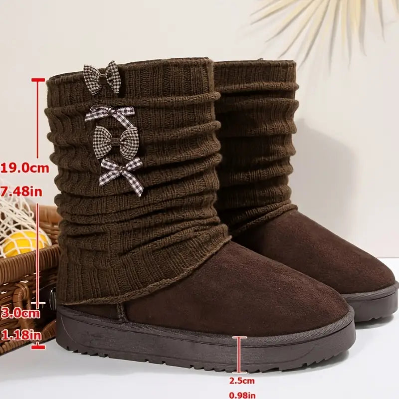 Women'S Winter Knit Snow Boots