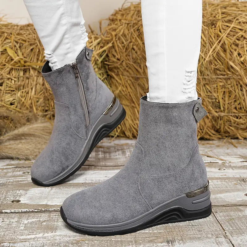 Women's Winter Chunky Heel Platform Ankle Boots
