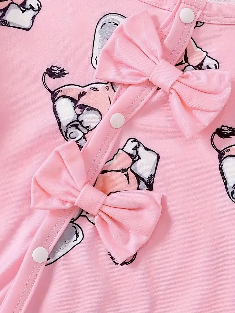 Adorable Bow Hat Outing Playwear Set,