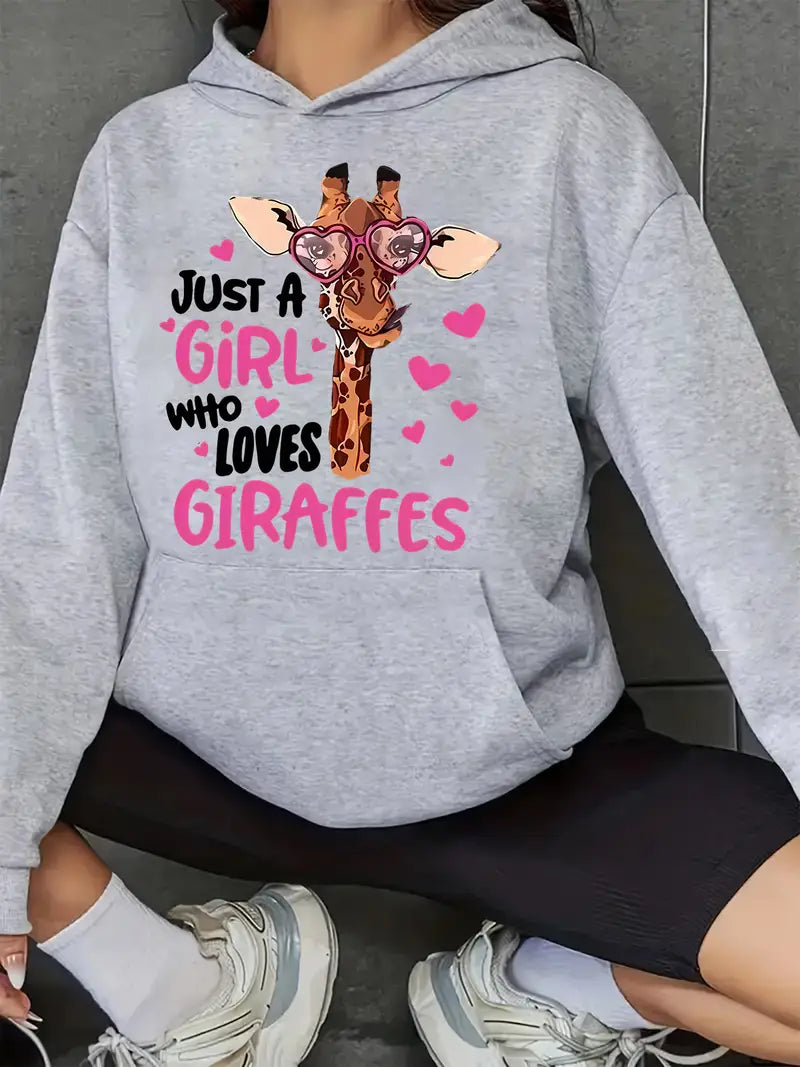 Women'S Giraffe Love Hoodie