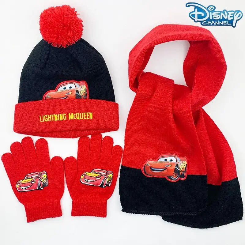 3pcs Set Disney Pixar Lightning McQueen Knit Costume Set