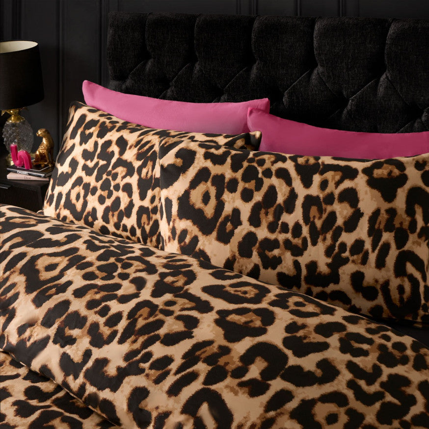 Leopard Print Duvet Cover Set - Natural