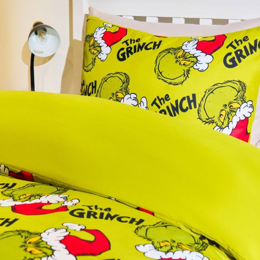 Grinch Printed Duvet Set - Green