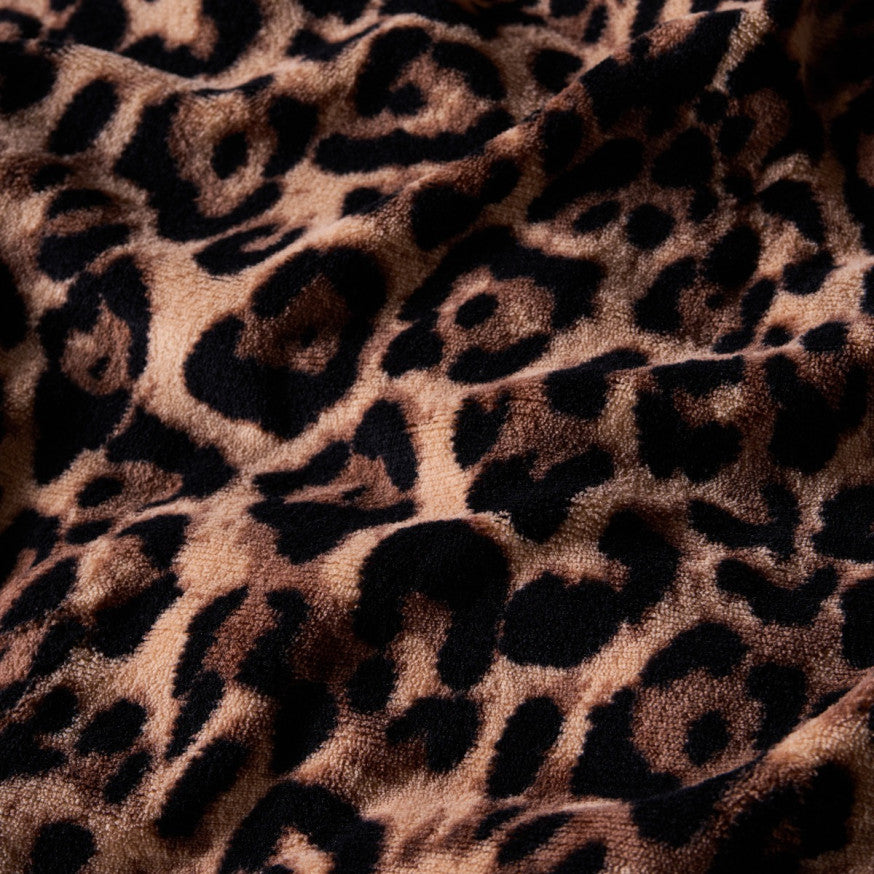 Leopard Fleece Duvet Cover Set - Natural