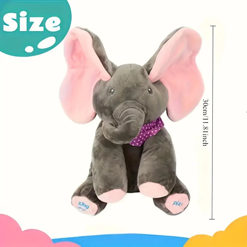1pc Hide and Seek Elephant Plush Toy,