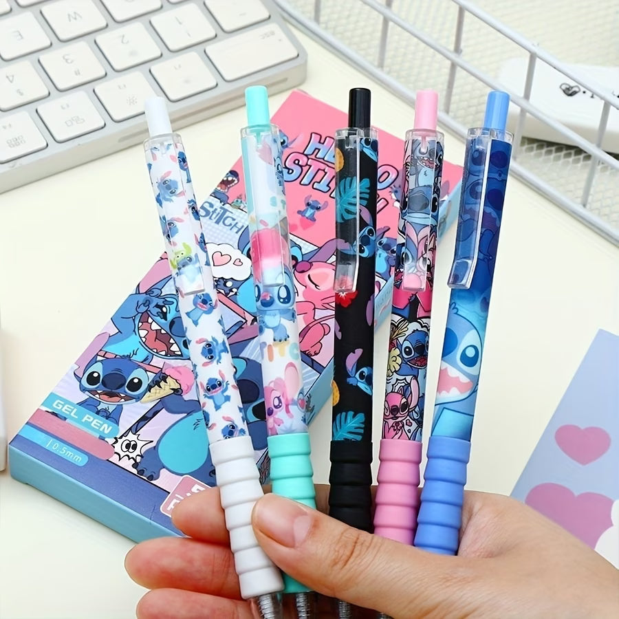 5pcs Stitch Cartoon Cute Gel Pen Set,