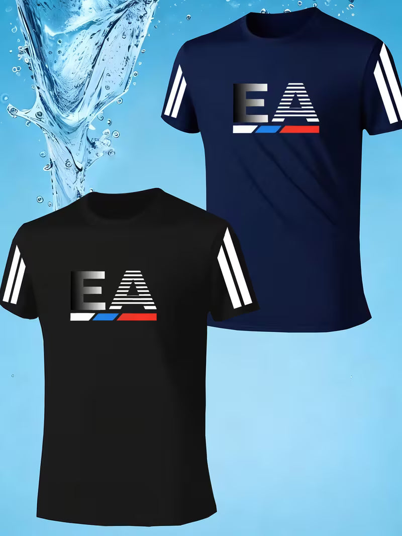 2pcs Men'S Casual Short Sleeve T-Shirts