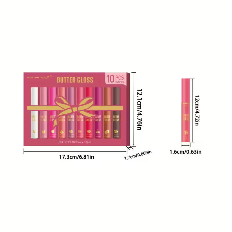10-Color Shine Lip Gloss Set