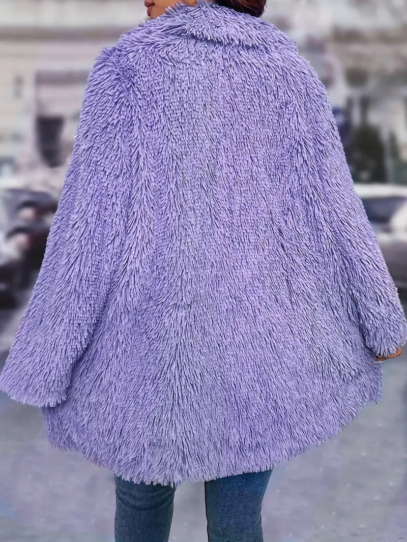 Women'S Plus Size Elegant Faux Fur Cardigan