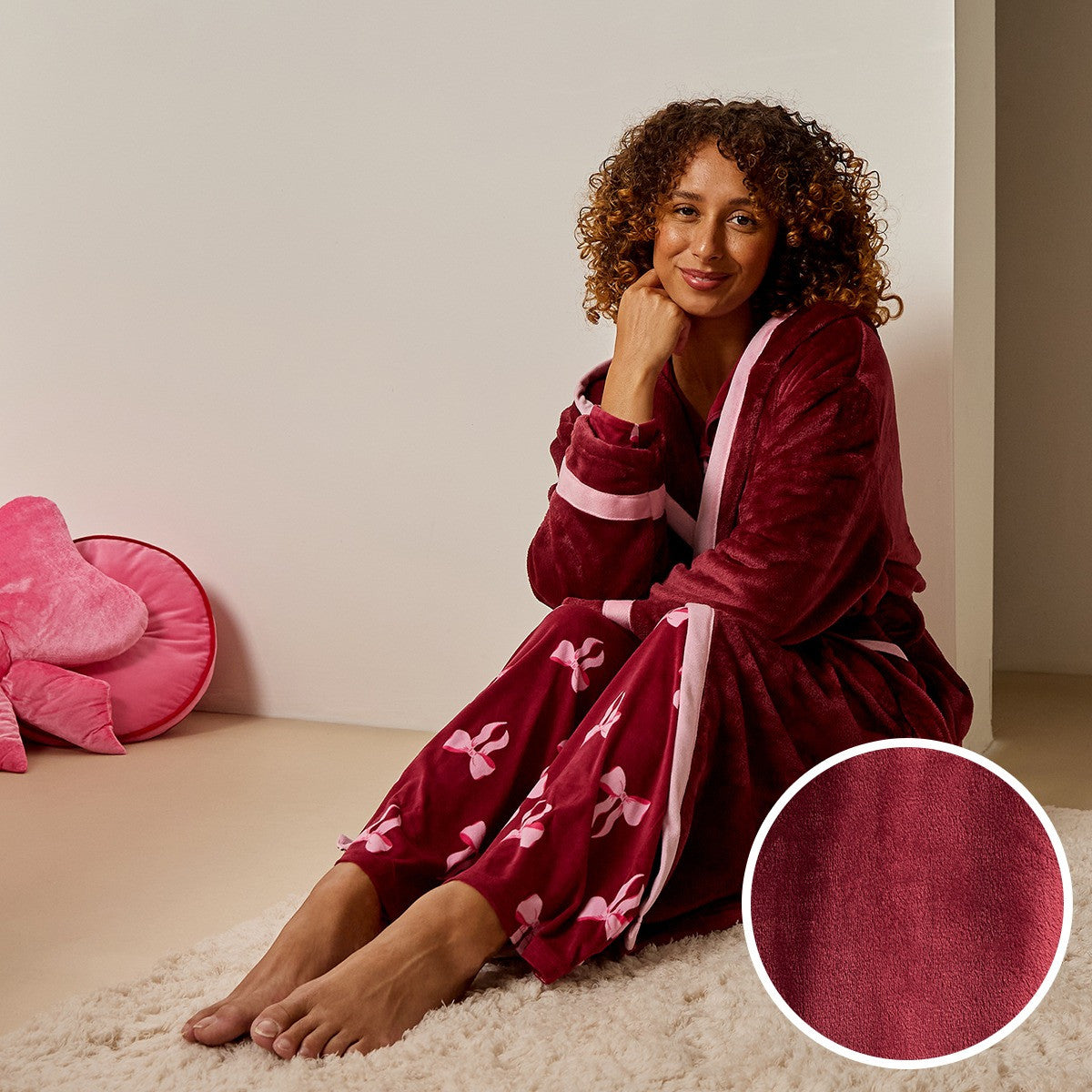 Flannel Fleece Piped Edge Dressing Gown, Adults