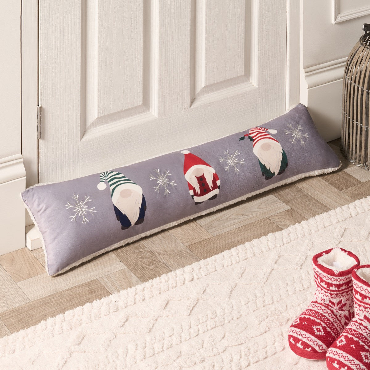 Christmas Gonk Draught Excluder - Grey